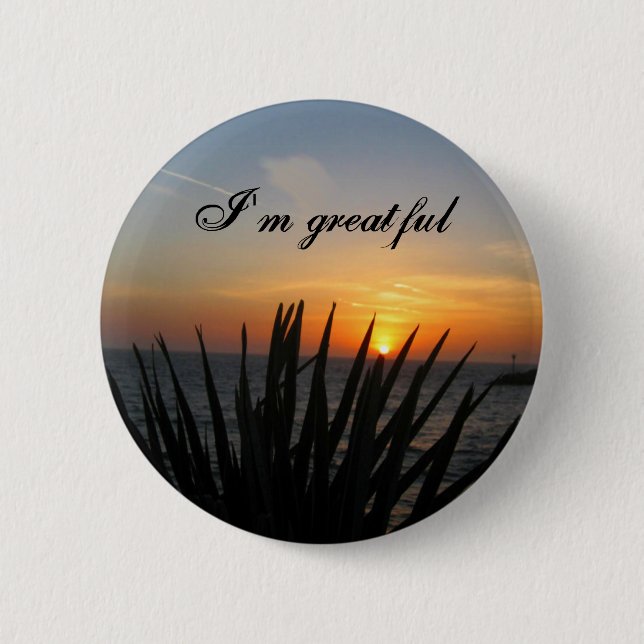 Badge Rond 5 Cm Je suis Greatful_ Button_by Elenne Boothe (Devant)