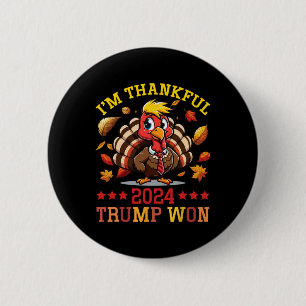 Badge Rond 5 Cm Je suis heureux 2024 Trump a gagné le patriotique