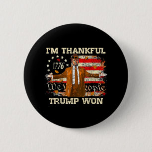 Badge Rond 5 Cm Je suis heureux que Trump ait gagné Thanksgiving T