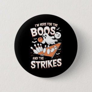 Badge Rond 5 Cm Je suis ici pour les Boos et les grèves Halloween