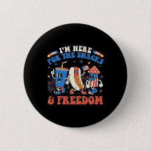 Badge Rond 5 Cm Je suis ici pour les collations et la liberté garç