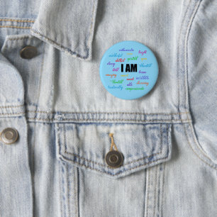 Badge Rond 5 Cm Je Suis Inspiré, Positif, Religieux, Chrétien