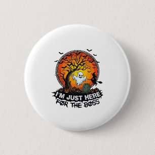Badge Rond 5 Cm Je suis juste là patron Halloween Fantôme Sorcière