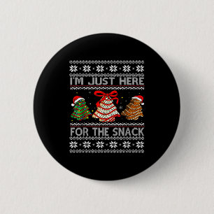 Badge Rond 5 Cm Je suis juste là pour les gâteaux de Noël Snack De