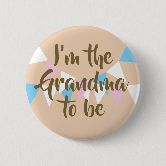 Badge Rond 5 Cm Je suis la Baby Shower / Sprinkle de Bunting à ven (Devant)