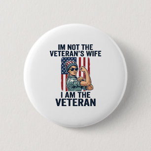 Badge Rond 5 Cm Je suis la conception de femme patriotique vétéran