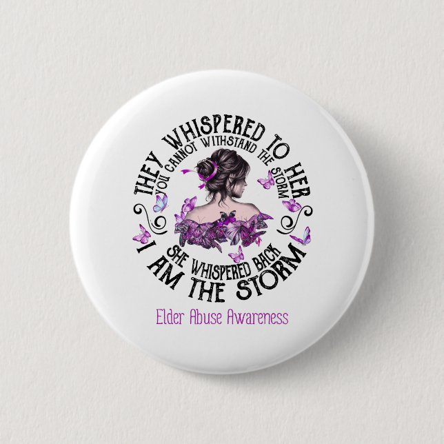 Badge Rond 5 Cm Je Suis La Conscience De L'Abus Des Aînés De La Te (Devant)
