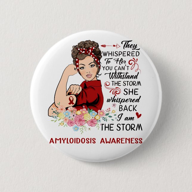 Badge Rond 5 Cm Je Suis La Conscience De L'AMYLOIDOSE À La Tempête (Devant)