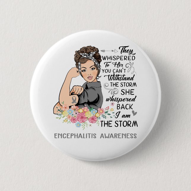 Badge Rond 5 Cm Je Suis La Conscience De L'ENCEPHALITE De Tempête (Devant)