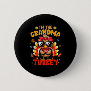 Badge Rond 5 Cm Je suis la dinde grand-mère pour la fête de Thanks