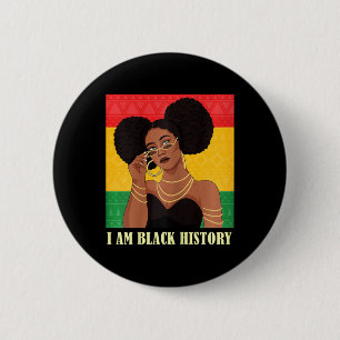 Badge Rond 5 Cm Je suis la reine noire éduquée à l'histoire africa