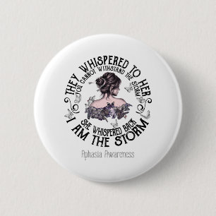 Badge Rond 5 Cm Je Suis La Tempête Aphasia Sensibilisation
