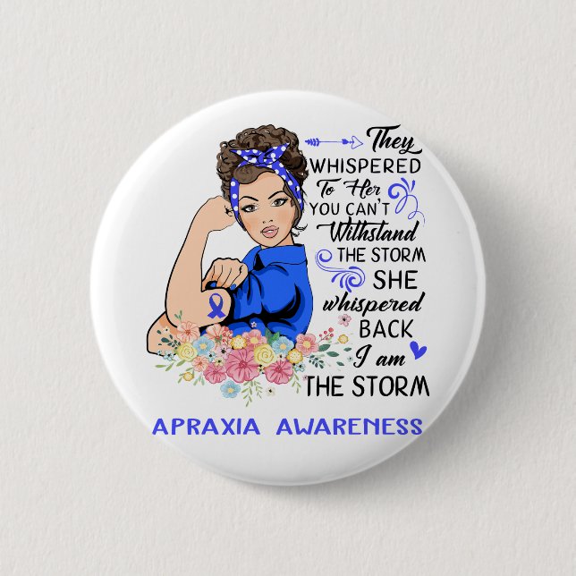 Badge Rond 5 Cm Je Suis La Tempête APRAXIA Sensibilisation (Devant)