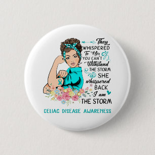 Badge Rond 5 Cm Je suis la tempête CELIAC de sensibilisation aux m