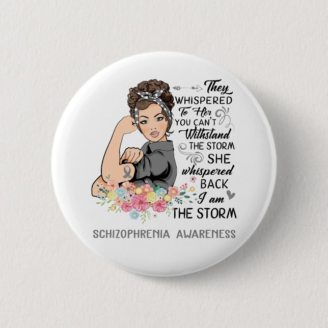 Badge Rond 5 Cm Je Suis La Tempête SCHIZOPHRENIE Sensibilisation (Devant)