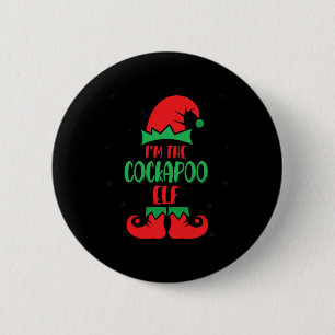 Badge Rond 5 Cm Je suis l'Apoo Elf mignon Amoureux des chiens Noël