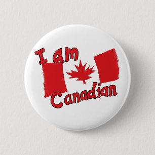 Badge Rond 5 Cm Je suis le Bouton canadien