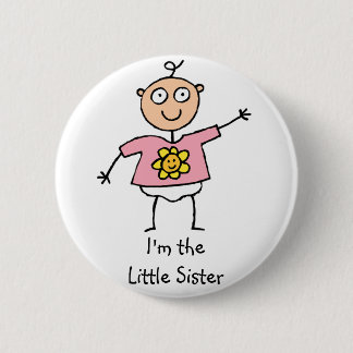 Badge Rond 5 Cm Je suis le bouton de petite soeur
