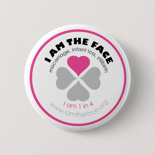Badge Rond 5 Cm JE SUIS le bouton de rose de VISAGE (Devant)