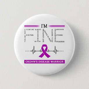 Badge Rond 5 Cm Je suis le guerrier de la maladie de Fine Crohn
