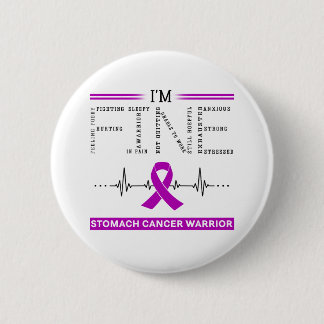 Badge Rond 5 Cm Je suis le guerrier du cancer de l'estomac fin
