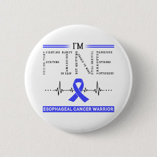 Badge Rond 5 Cm Je suis le guerrier du cancer de l'oesophage