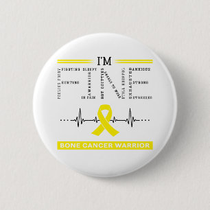 Badge Rond 5 Cm Je suis le guerrier du cancer de l'os