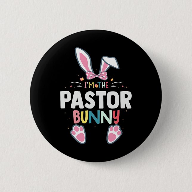 Badge Rond 5 Cm Je suis le lapin de Pâques du pasteur Bunny Easter (Devant)