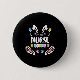 Badge Rond 5 Cm Je suis le lapin infirmière mignon Pâques famille
