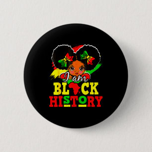 Badge Rond 5 Cm Je suis le Mois de l'histoire des Noirs Afro-Améri