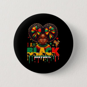 Badge Rond 5 Cm Je suis le Mois de l'histoire des Noirs Afro-Améri