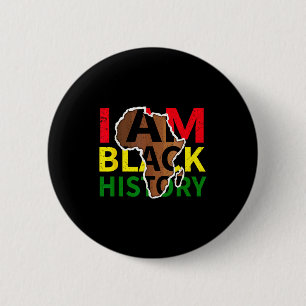 Badge Rond 5 Cm Je suis le mois de l'histoire des Noirs Blm hommes