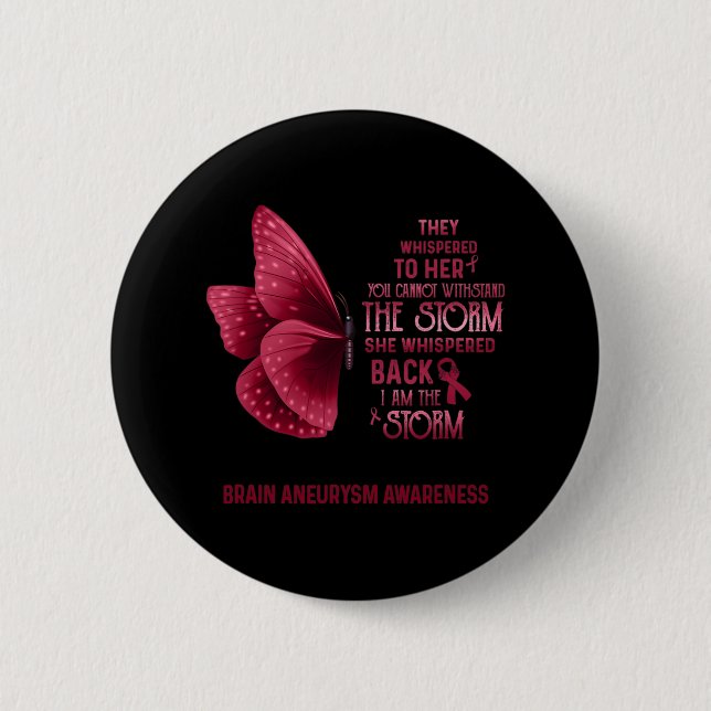 Badge Rond 5 Cm Je Suis Le Papillon De Sensibilisation À L'Aneurie (Devant)