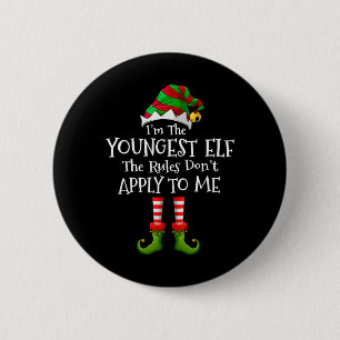 Badge Rond 5 Cm Je suis le plus jeune lutin, les règles ne s'appli