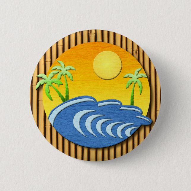 Badge Rond 5 Cm Je suis le temps d'île (Devant)