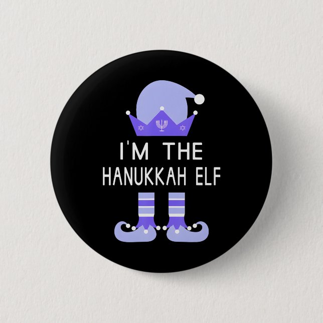 Badge Rond 5 Cm Je suis L'Elfe Hanoukka Juif Menorah Drôle (Devant)