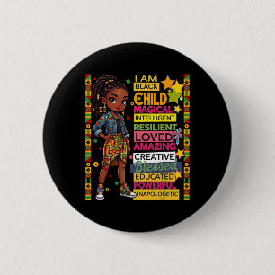 Badge Rond 5 Cm Je suis l'enfant noir Mois de l'histoire afro-amér