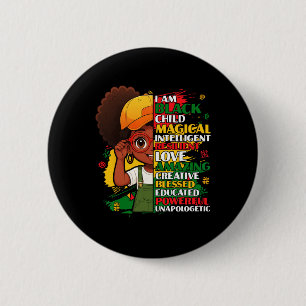 Badge Rond 5 Cm Je suis l'enfant noir Mois de l'histoire afro-amér