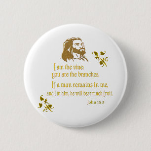 Badge Rond 5 Cm Je suis les T-shirts chrétiens et plus de vigne