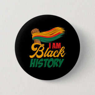 Badge Rond 5 Cm Je suis l'histoire noire Couleurs africaines Mois