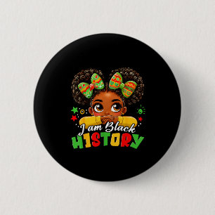 Badge Rond 5 Cm Je suis l'histoire noire Enfants Filles Femmes His