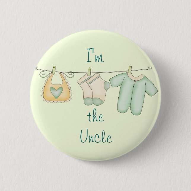 Badge Rond 5 Cm Je suis l'oncle Cute New Baby (Devant)