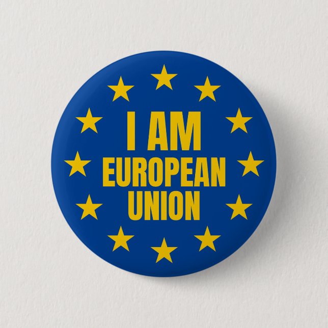 BADGE ROND 5 CM JE SUIS L'UNION EUROPÉENNE (Devant)