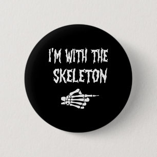 Badge Rond 5 Cm Je suis mignon avec des couples d'Halloween squele