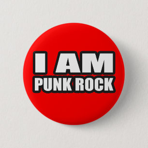 Badge Rond 5 Cm JE SUIS musique de punk de filles de types de PUNK