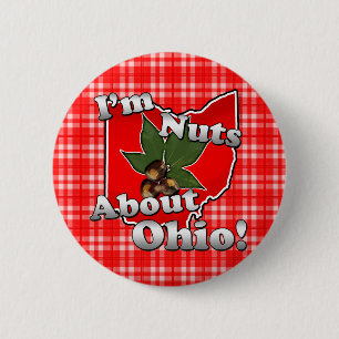 Badge Rond 5 Cm Je suis Nuts au sujet de l'Ohio, écrou drôle de