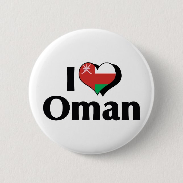 Badge Rond 5 Cm Je suis Oman Drapeau d'amour (Devant)