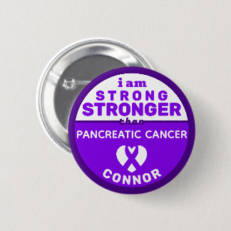 Badge Rond 5 Cm Je suis plus fort que le bouton Cancer du pancréas