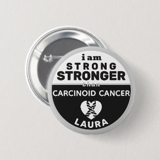 Badge Rond 5 Cm Je suis plus fort que le bouton de cancer carcinoï