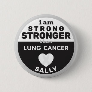 Badge Rond 5 Cm Je suis plus fort que le bouton du cancer du poumo